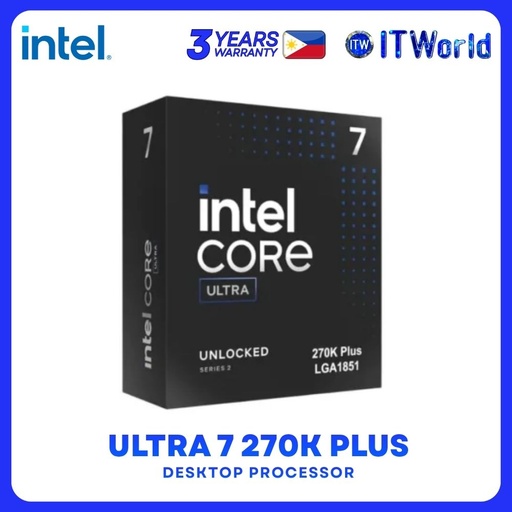 [BX80768270K-99DC0Z] Intel Core Ultra 7 270K Plus 36MB Cache, up to 5.50Ghz Desktop Processor BX80768270K-99DC0Z