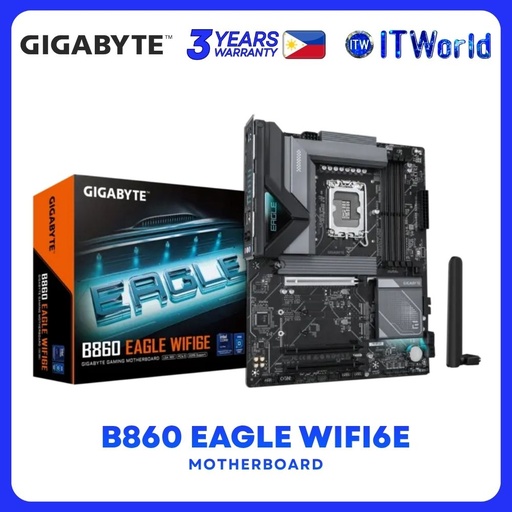 [GA-B860-EAGLE-WIFI6E] Gigabyte B860 Eagle Wifi6E ATX LGA1851 DDR5 Motherboard itw