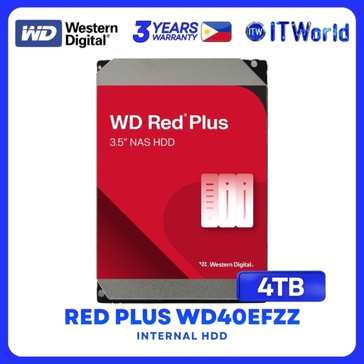 [WD40EFZZ] Western Digital Red Plus 4TB 3.5" SATA 128MB Cache 5400RPM Internal NAS Hard Drive HDD WD40EFZZ
