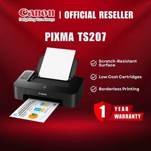 [TS207] Canon Pixma TS207 Stylish and Compact Printer with Low-Cost Cartridges itw