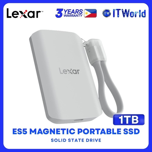 [LES5XXX001T-RNHNG] Lexar ES5 1TB up to 2000MB/s read and write USB3.2 Magnetic Portable SSD LES5XXX001T-RNHNG itw