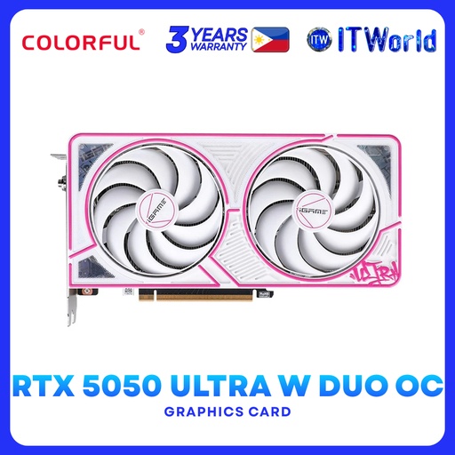 [Colorful iGame GeForce RTX 5050 Ultra W DUO OC 8GB-V] Colorful iGame GeForce RTX 5050 Ultra W DUO OC 8GB GDDR6 Gaming Graphics Card itw