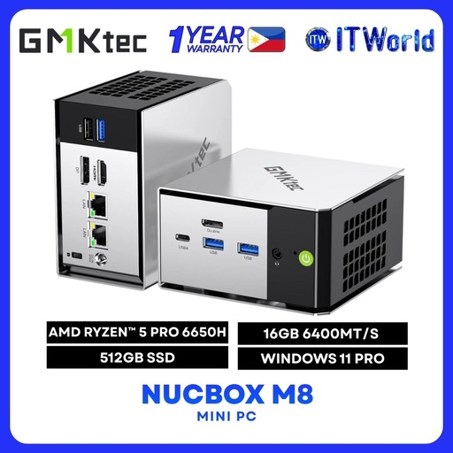 [GMKTEC-M8] GMKtec Nucbox M8 - AMD Ryzen 5 Pro 6650H / Radeon 660M / 16GB LPDDR5-6400 / 512GB / Mini PC