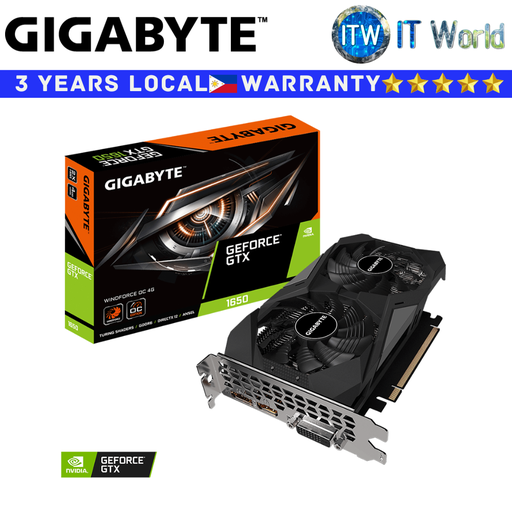 [GV-N1656WF2OC-4GD] Gigabyte GTX 1650 D6 Windforce OC 4GB GDDR6 Geforce Graphic Card (GV-N1656WF2OC-4GD)
