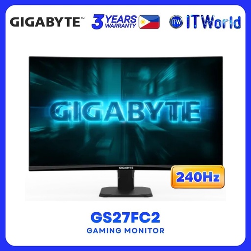 [GP-GS27FC2-AP] Gigabyte GS27FC2 - 27" 1920x1080 FHD / 240Hz / VA / 1ms / 1500R Curved Gaming Monitor GP-GS27FC2-AP itw