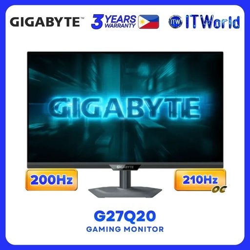 [GP-G27Q20-AP] Gigabyte G27Q20 - 27" 2560x1440 QHD / 200Hz, OC 120Hz / IPS / 0.5ms GTG Gaming Monitor GP-G27Q20-AP