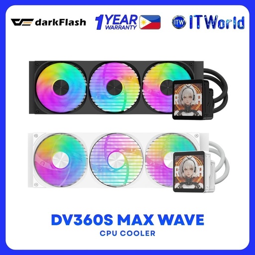 darkFlash Wave Series DV360S Max All-in-One 360mm Liquid CPU Cooler - Black | White