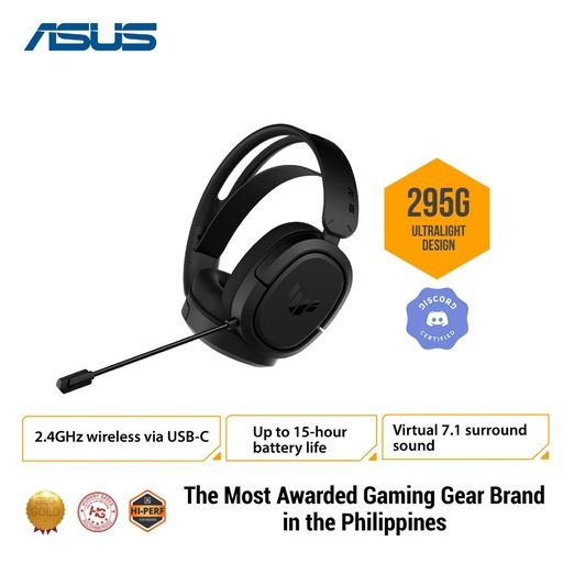 [TUF GAMING H1 WIRELESS] ASUS TUF Gaming H1 7.1 Surround Sound Gaming Wireless Headset - Black