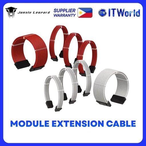 [JUNGLE LEOPARD MODULE EXTENSION CABLE (WHITE)] Jungle Leopard Module Extension Cable Kit - 24Pin/8Pin/CPU / 250mm itw (White)