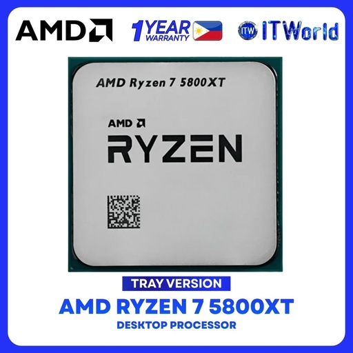 [R7 5800XT TRAY 1Y] AMD Ryzen 7 5800XT 8 Cores 16 Threads Desktop Processor without cooler - Tray Type