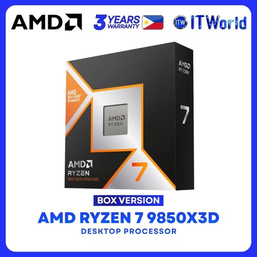 [R7-9850X3D-BOX-3Y] AMD Ryzen 7 9850X3D - 8 Cores 16 Threads / Up to 5.6 GHz / AM5 / Zen 5 / Desktop Processor | itw
