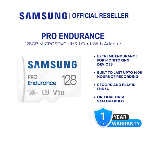 [MB-MJ128KA/APC] Samsung PRO Endurance 128GB microSDXC UHS-I Memory Card w/ Adapter MB-MJ128KA itw