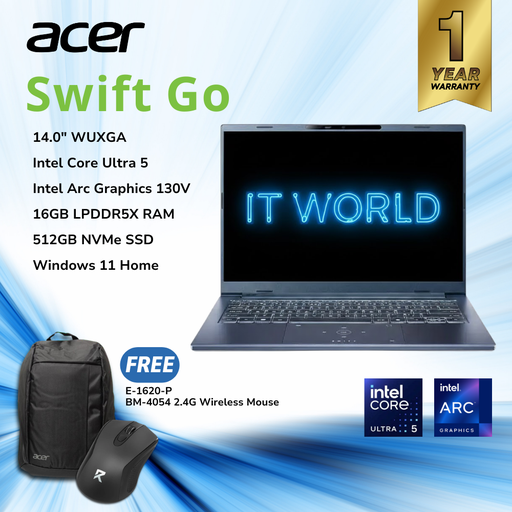 [SFG14-75-55MB] Acer Swift Go - 14" / Ultra 5 / 16GB /512GB / OLED Laptop / SFG14-75-55MB