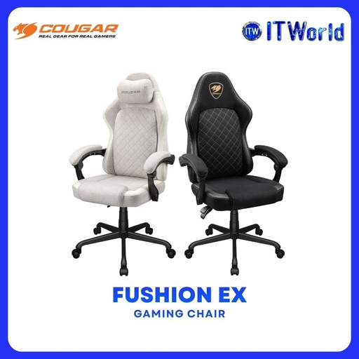Cougar Fushion EX Dynamic Linkage Arm Rest Suede-like Fabric Gaming Chair - Ash F | Gold F