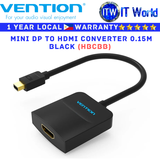 [HBCBB] Vention Adapter HBCBB Mini DP to HDMI Converter 0.15 - Black
