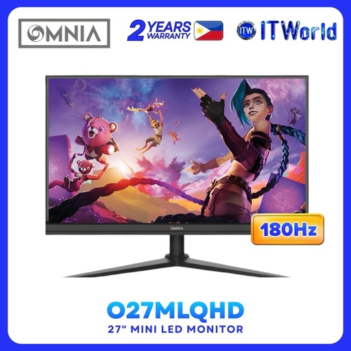 [O27MLQHD] OMNIA 027MLQHD 27" Mini LED Monitor IPS QHD 2560x1440 180Hz 1ms 027MLQHD itw