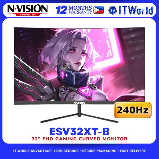 [ESV32XT-B] Nvision ESV32XT-B 32" 1920×1080 FHD 240Hz VA Curved Monitor Desktop Display itw