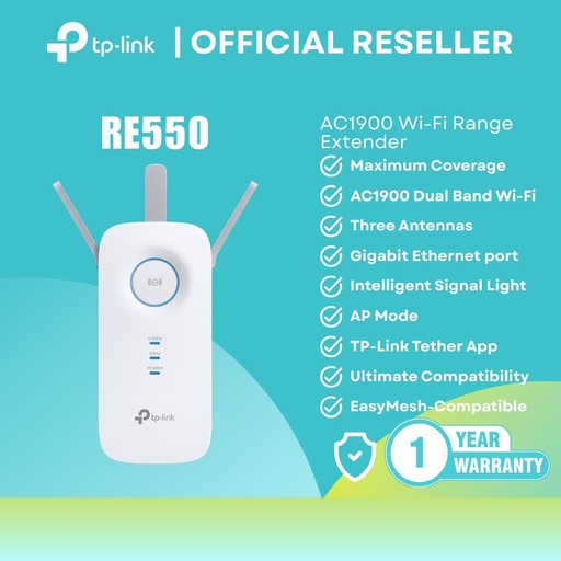[RE550] TP-Link RE550 AC1900 WiFi Range Extender Gigabit Dual Band RE550 itw