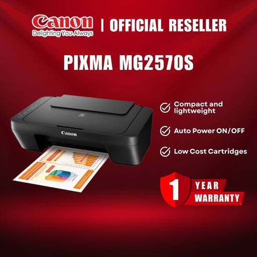 [MG2570S] Canon Pixma MG2570S Compact All-in-One Printer with basic printing, copying and scanning functions