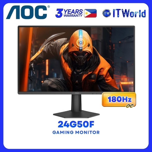 [24G50F/71] AOC 24G50F - 23.8" 1920x1080 FHD 180Hz OC IPS 0.5ms MPRT 4ms GTG Gaming Monitor