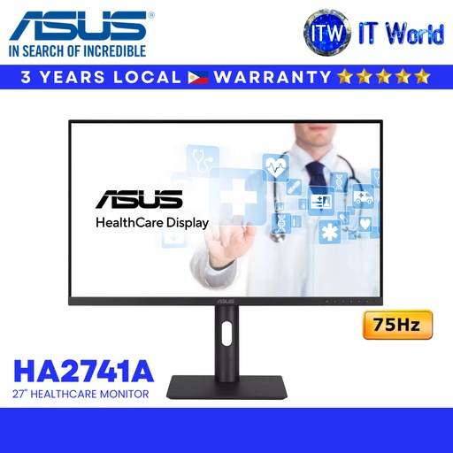 [HA2741A] ASUS HA2741A HealthCare Monitor – 27" QHD IPS AGLR / DICOM / Auto Calibration / Eye Care | itw