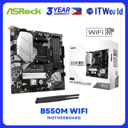 [ASROCK B550M WIFI] ASRock B550M WiFi microATX AM4 DDR4 AMD B550 Chipset Motherboard itw