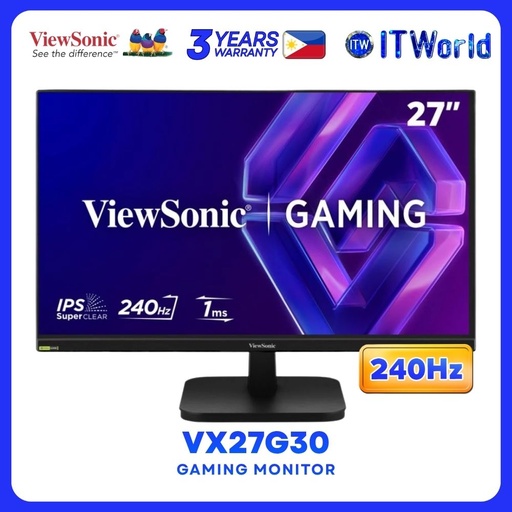 [VX27G30] Viewsonic VX27G30 - 27" 1920x1080 FHD / 240Hz / IPS / 1ms MPRT / Anti-Glare Gaming Monitor