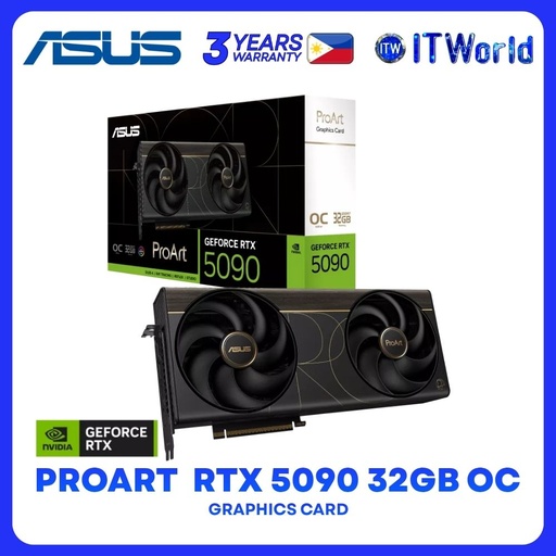 [PROART-RTX5090-O32G] ASUS ProArt Geforce RTX 5090 32GB GDDR7 OC Edition Dual Fans Graphics Card PROART-RTX5090-O32G