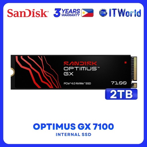 [SDSP71200TAN-000E0] Sandisk Optimus GX 7100 M.2 2280 PCIe4.0 NVME 7250MB/s Read 6900MB/s Write Internal SSD - 2TB SDSP71200TAN-000E0