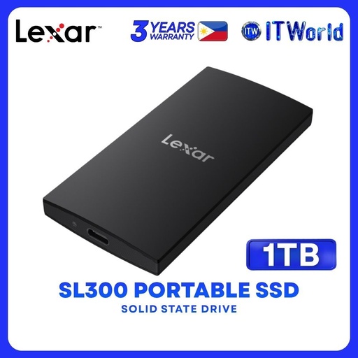 [LSL300001T-RNBNG] Lexar SL300 1TB USB 3.2 Gen 2 Up to 1050MB/s read & 1000MB/s write Portable SSD LSL300001T-RNBNG itw