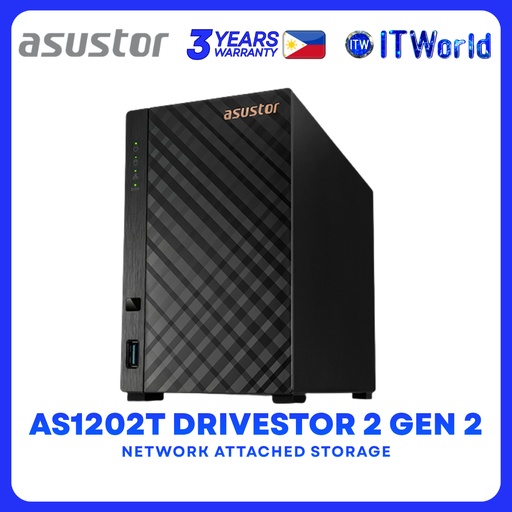 [AS1202T] Asustor AS1202T Drivestor 2 Gen 2 2-Bays Network Attached Storage NAS itw