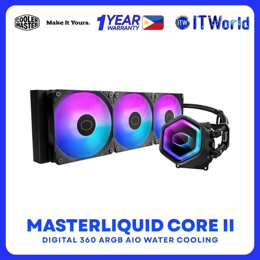 [MLW-D36M-A18PA-R1] Cooler Master MasterLiquid Core II 360 Liquid Cooler ARGB Intel AMD MLW-D36M-A18PA itw