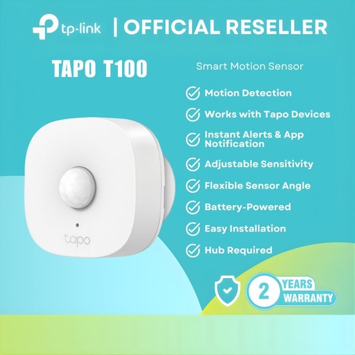 [TAPO T100] TP-Link Tapo T100 Smart Motion Sensor Hub Required 120° Detection 7m