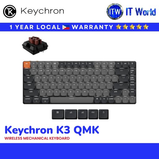[Brown-K3X-A3] Keychron K3 QMK Wireless Mechanical Keyboard Ver.3 White Backlight (Brown Switch) (K3X-A3) | itw
