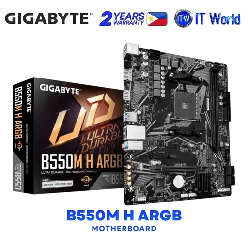 [GA-B550M-H-ARGB] Gigabyte B550M H ARGB microATX AM4 DDR4 AMD B550 Chipset Motherboard