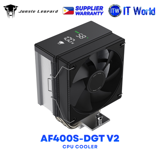 [JL AF400S-DGT V2] Jungle Leopard AF400S-DGT V2 10cm LED CPU Cooler - Black