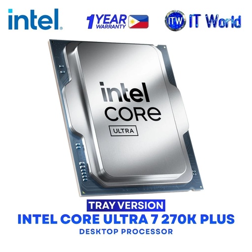 [ULTRA 7 270K PLUS TRAY 1Y] Intel Core Ultra 7 270K Plus 36M Cache, up to 5.50Ghz Desktop Processor without Cooler - Tray Type