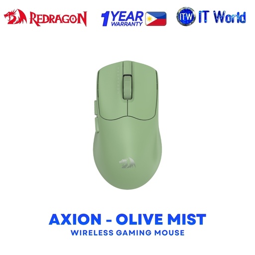 [M933OM-ULT] Redragon Axion Wireless Gaming Mouse 45K DPI Tri-Mode 8K 60g - Olive Mist M933OM-ULT