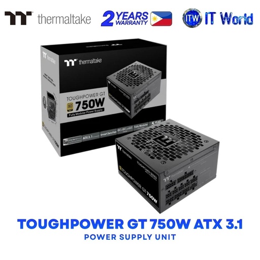 [PS-TPT-0750FNFAGU-3] Thermaltake Toughpower GT 750W ATX 3.1 80+ Gold Fully Modular Power Supply Unit PS-TPT-0750FNFAGU-3