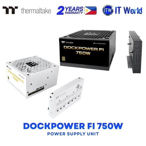Thermaltake Dockpower FI 750W 80+ Gold Active PFC Pre-Route Cables Power Supply Unit - Black | Snow