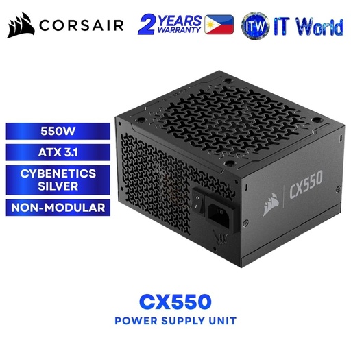 [CS-CP-9020324-NA] Corsair CX550 550W ATX3.1 Cybenetics Silver Non-Modular Power Supply Unit CP-9020324-NA