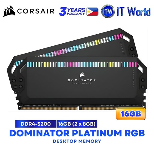 [CMT16GX4M2Z3200C16] Corsair Dominator Platinum RGB 16GB (2x8GB) DDR4-3200Mhz CL16 Desktop Memory - CMT16GX4M2Z3200C16 