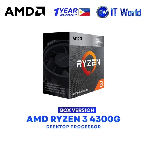 [R3 4300G BOX 3Y] AMD Ryzen 3 4300G 4-Core/8-Thread 3.8GHz/4.0GHz Boost  Radeon Graphics Desktop Processor