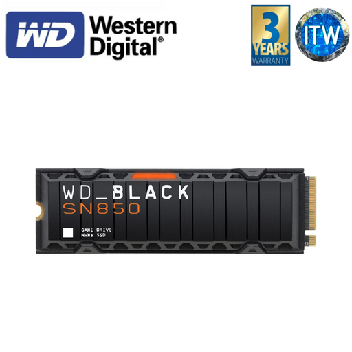 [WDS200T1XHE] Western Digital SN850 Black 2TB NVMe M.2 2280 PCIe4 Internal SSD w/ heatsink (WDS200T1XHE)