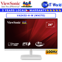 Viewsonic VA2432-H-W 24" 1920x1080 (FHD), 100Hz, IPS, 1ms Flicker-free Monitor with Frameless Design (White)