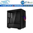 Deepcool Cyclops Mid-Tower Tempered Glass PC Case (Black/White) (Black)