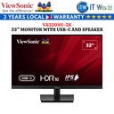Viewsonic VA3209U-2K / 32" QHD / 75Hz / IPS / 4ms Monitor with USB-C and Speakers