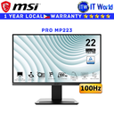 MSI Pro MP223 / 22" FHD / 100Hz / VA / 1ms(MPRT) / 4ms(GTG) Anti-Glare Monitor (2023 Model)