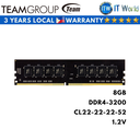 Teamgroup Elite DDR4-3200Mhz CL22-22-22-52 Desktop Memory (8GB)