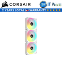 Corsair iCUE Link QX120 RGB 120mm Magnetic Dome RGB Fan - Triple Fan Kit (Black / White) (White)